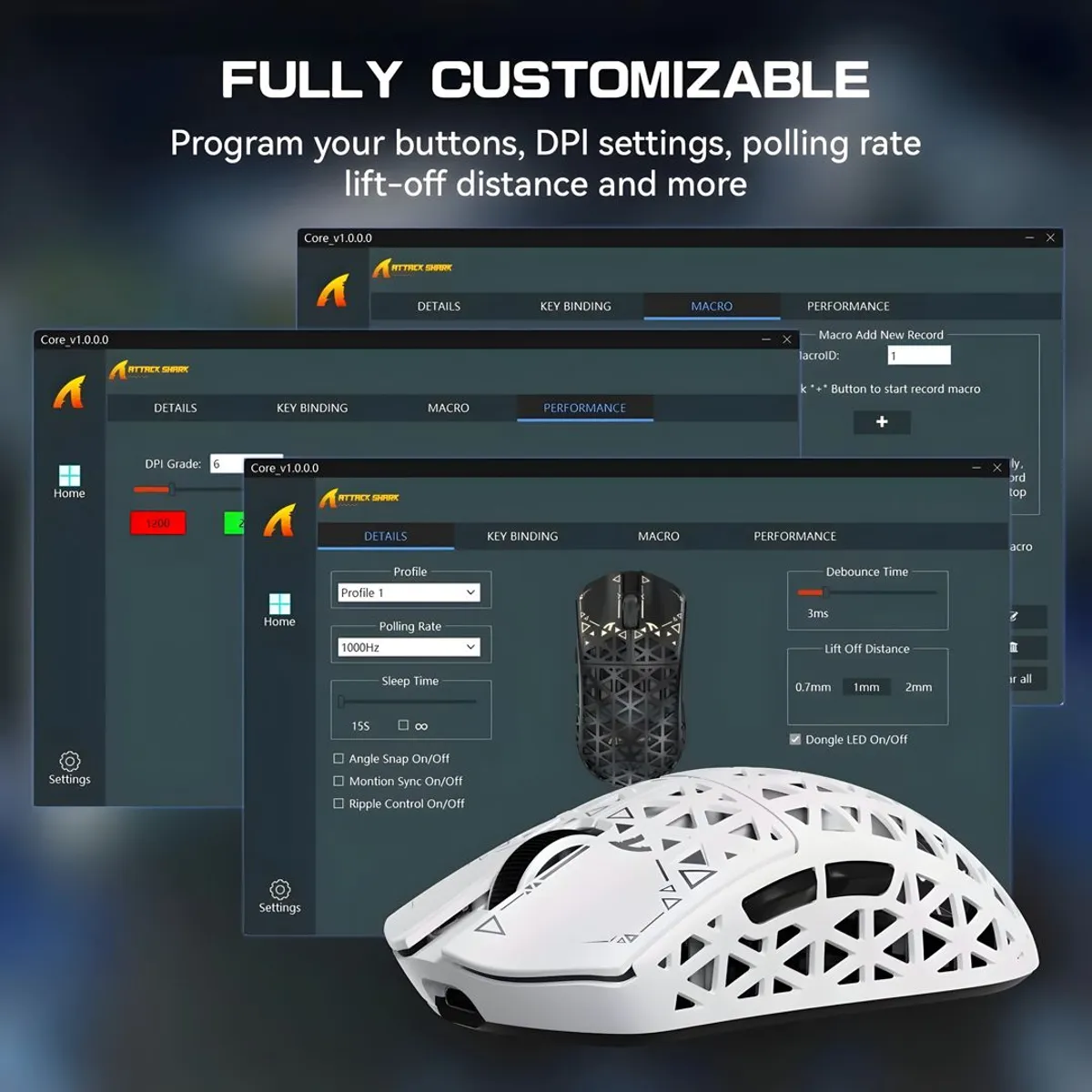 ATTACK SHARK - Mouse Inalambrico Attack Shark R5 Ultra 8k Fibra De Carbono Blanco