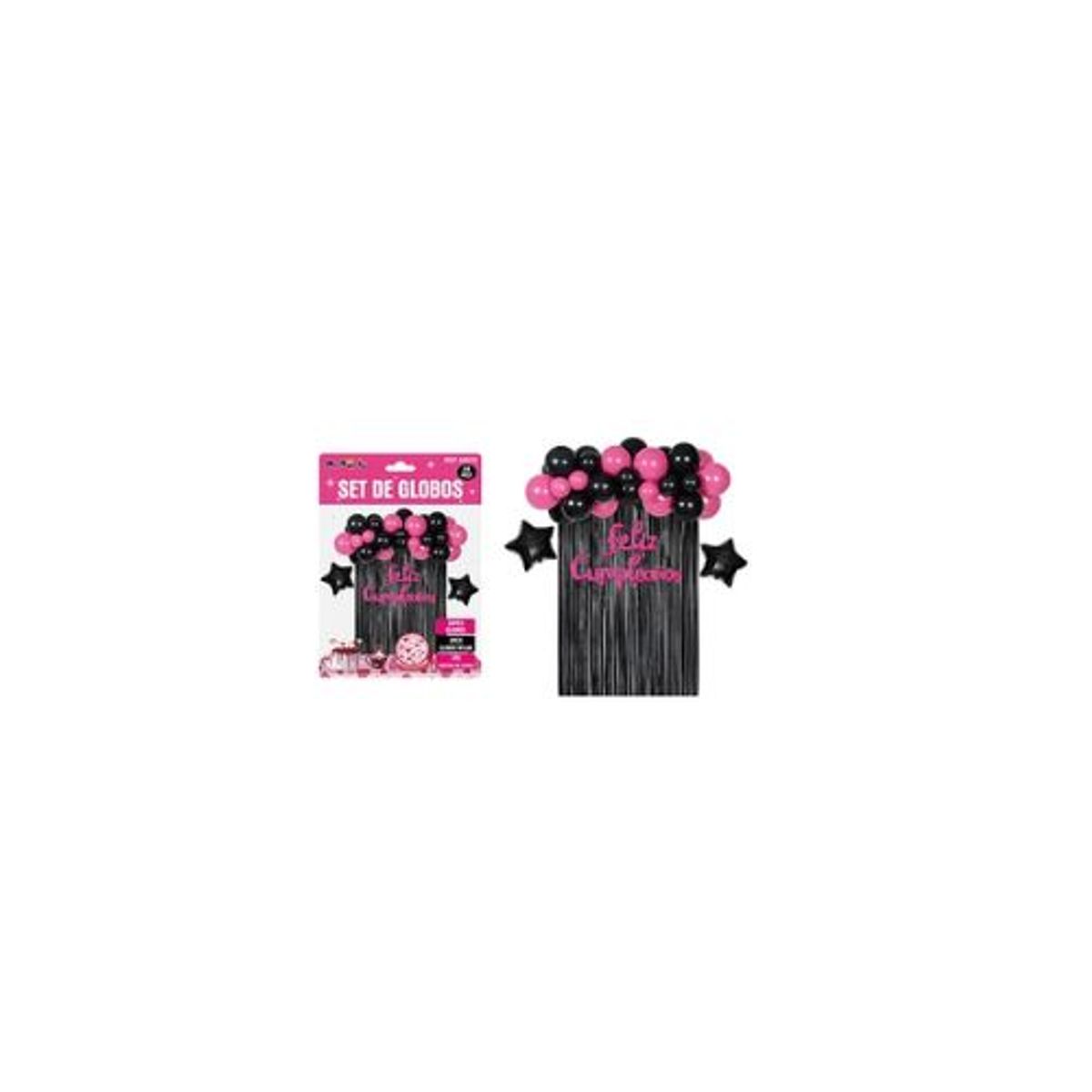 GENERICO - Set de globos con cortina negro 35pcs
