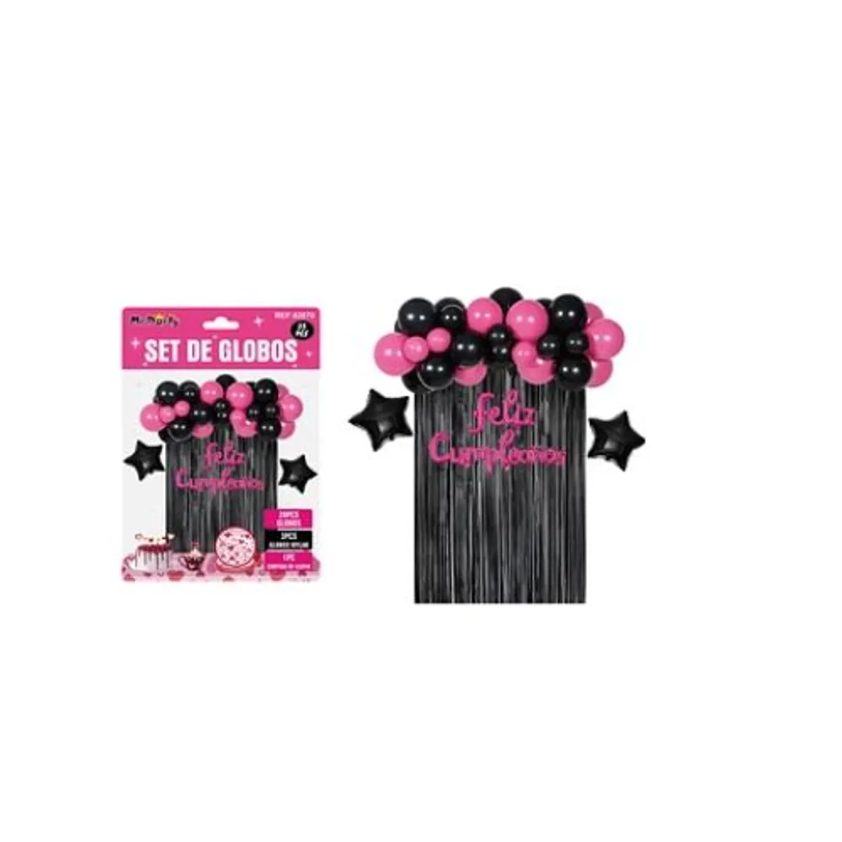 GENERICO - Set de globos con cortina negro 35pcs