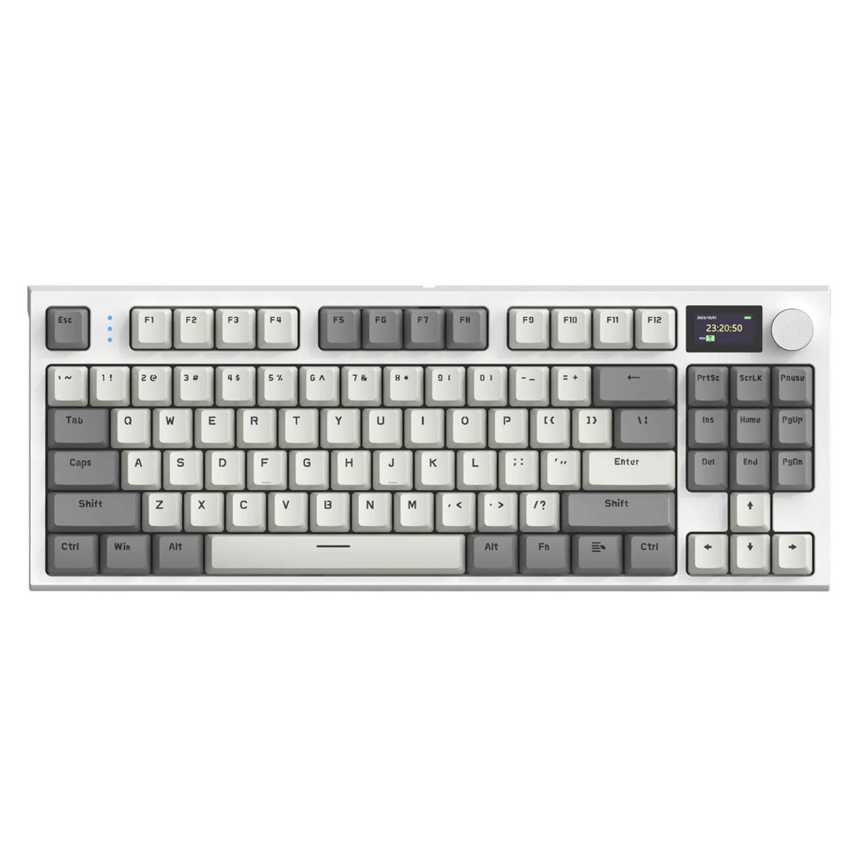 ATTACK SHARK - Teclado Mecánico Attack Shark K86 Inalambrico 75% Pantalla Gris Inglés Us