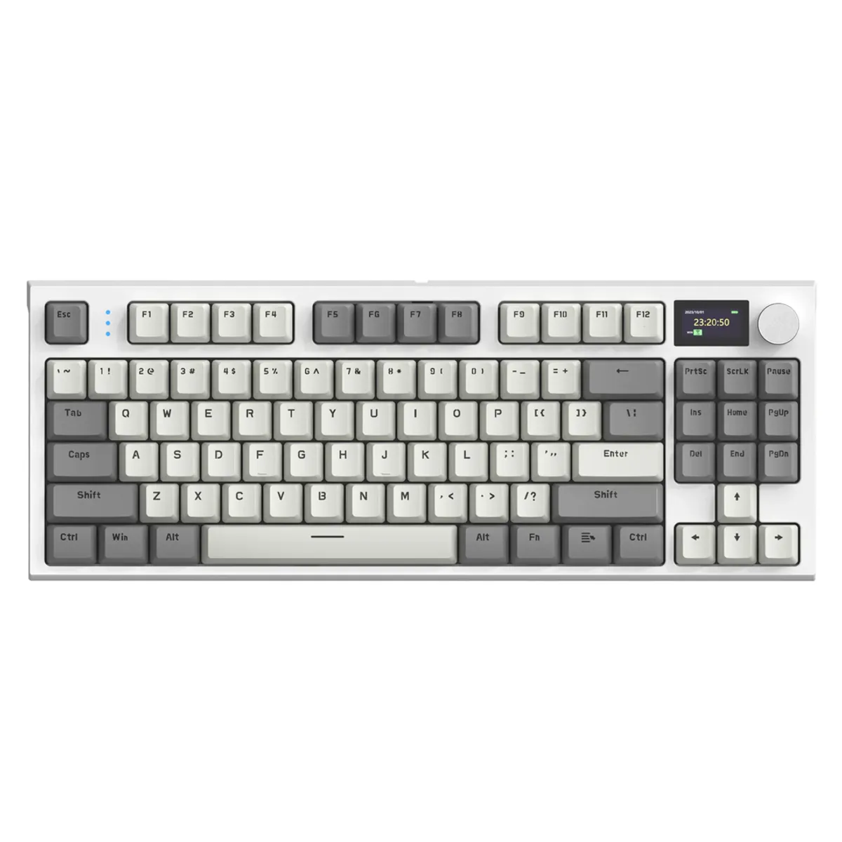 ATTACK SHARK - Teclado Mecánico Attack Shark K86 Inalambrico 75% Pantalla Gris Inglés Us