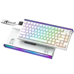ATTACK SHARK - Teclado R85 He Gaming Neon Rgb 8 Khz 75% Magnet Blanco Inglés Internacional