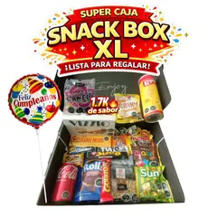 GENERICO - Chocolates Snack Dulces Surtidos Caja Box Sorpresa Con Globo Cumpleaños