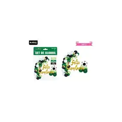 GENERICO - Arco de globos látex feliz cumpleaños con fútbol 54pcs