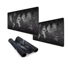 GENERICO - Mouse Pad Gamer Xxl Antideslizante Mapamundi 90x40cm 3mm 2pc Negro