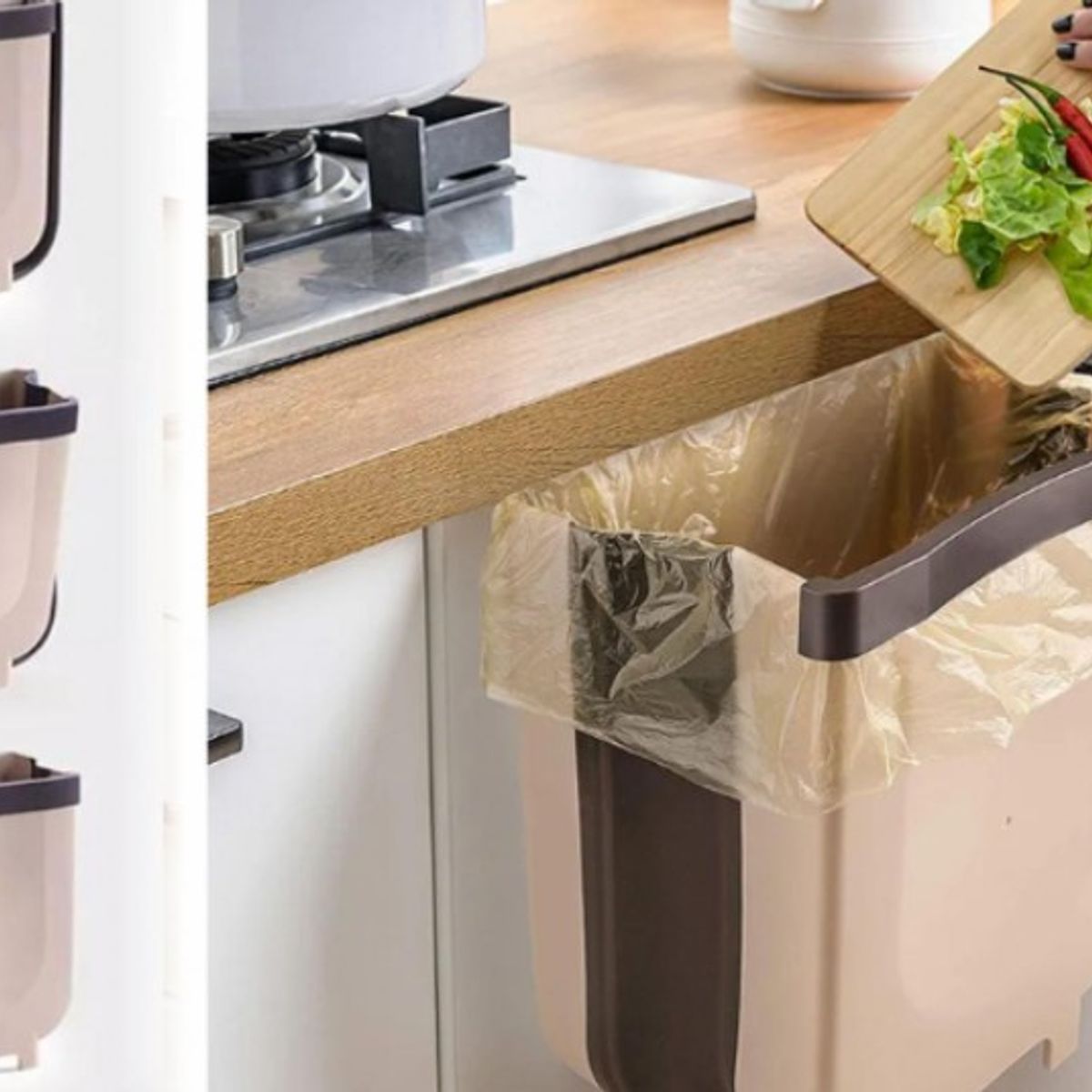 GENERICO - Basurero Plegable Para Cocina Beige