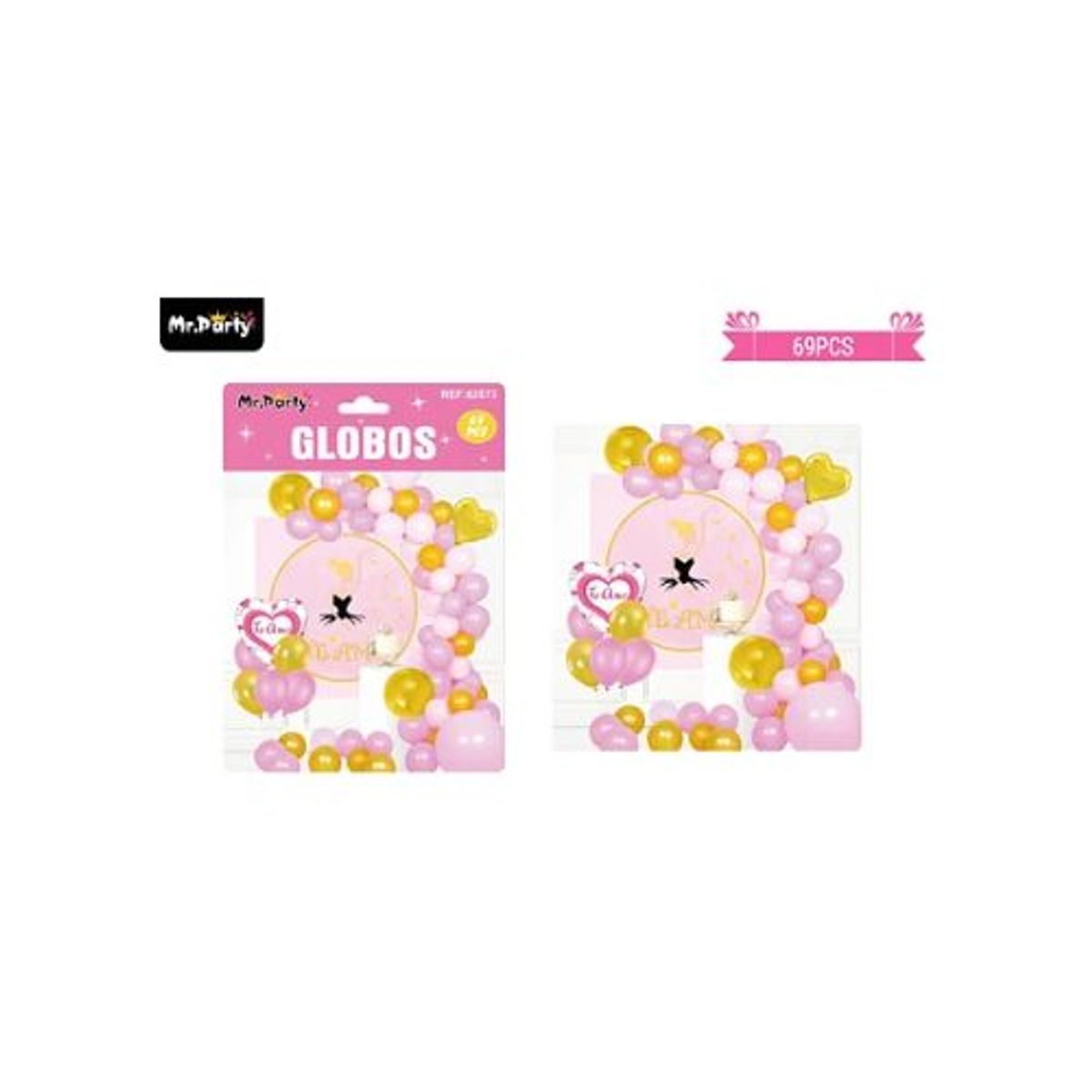 GENERICO - Set de globos látex san valentín te amo 69pcs