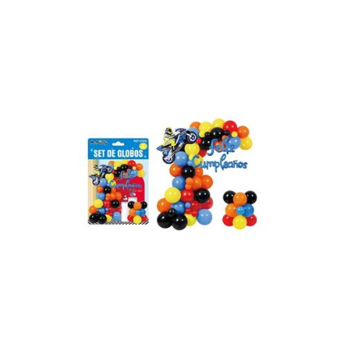 GENERICO - Set con arco de globos feliz cumpleaños 76pcs