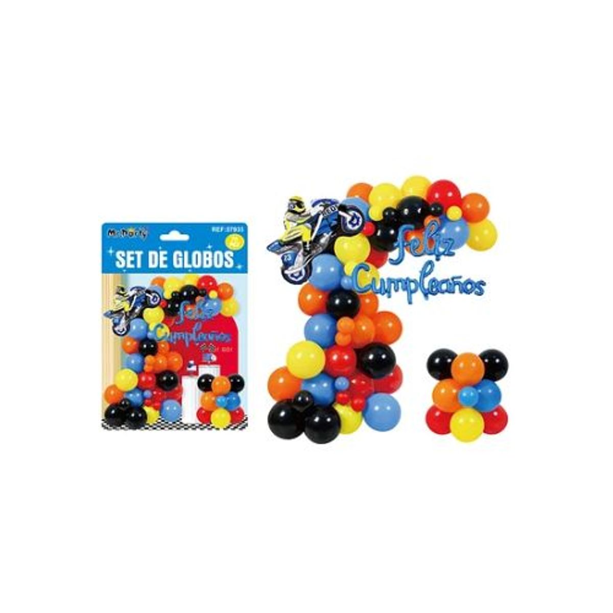 GENERICO - Set con arco de globos feliz cumpleaños 76pcs
