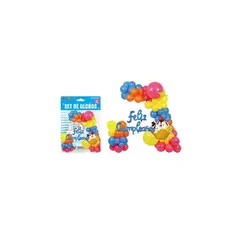 GENERICO - Set con arco de globos feliz cumpleaños 82pcs