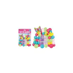 GENERICO - Set con arco de globos feliz cumpleaños 67pcs