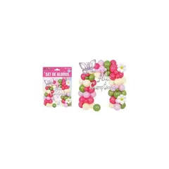 GENERICO - Set con arco de globos feliz cumpleaños 67pcs