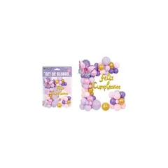 GENERICO - Set con arco de globos feliz cumpleaños 82pcs