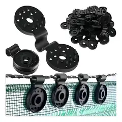 GENERICO - Ganchos Clips Para Malla Raschel Malla Sombra 50 Negro