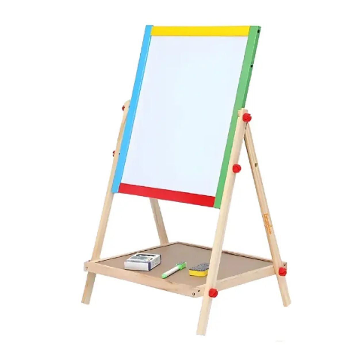 GENERICO - Pizarra Atril Para Niños 2 En 1 Doble Madera + Tiza Y Plumón