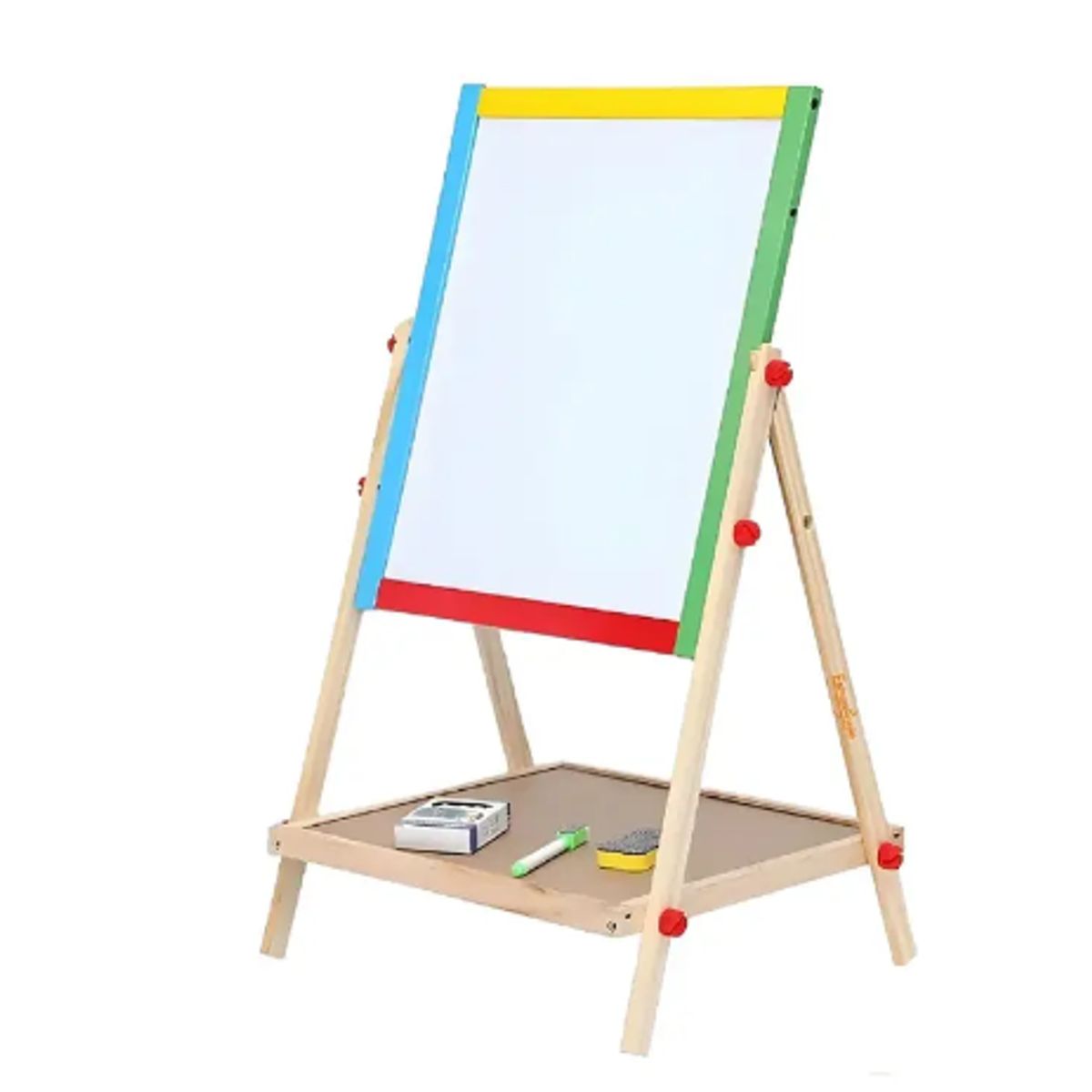 GENERICO - Pizarra Atril Para Niños 2 En 1 Doble Madera + Tiza Y Plumón