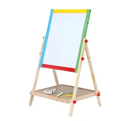 GENERICO - Pizarra Atril Para Niños 2 En 1 Doble Madera + Tiza Y Plumón