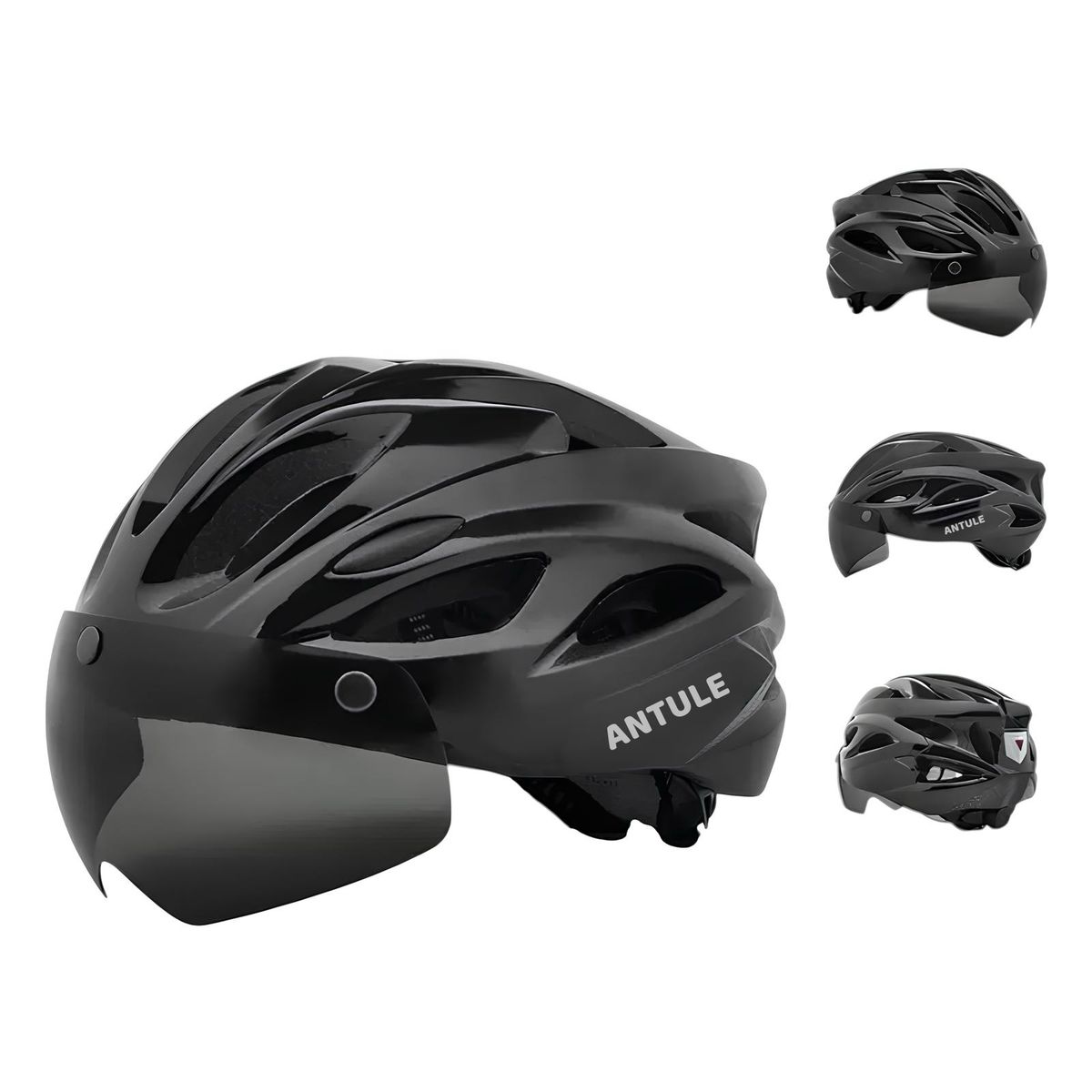LUBABYCAS - Casco Bicicleta Adulto Con Visera Magnética Negro RS Antule Lubabycas