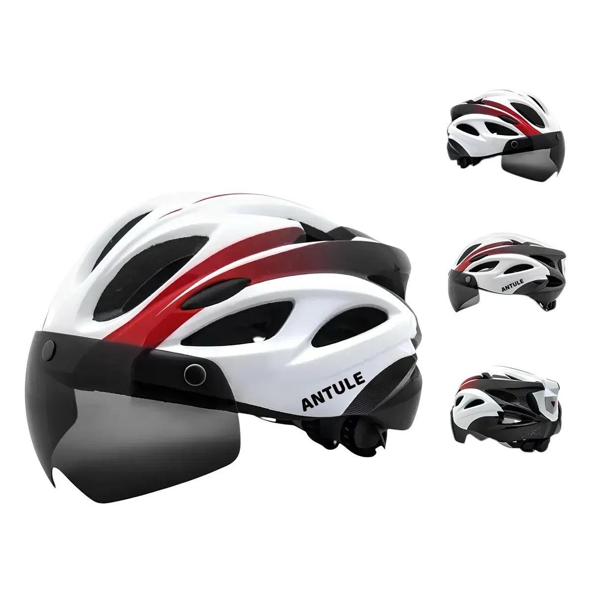 LUBABYCAS - Casco Bicicleta Adulto Con Visera Magnética Blanco RS Antule Lubabycas