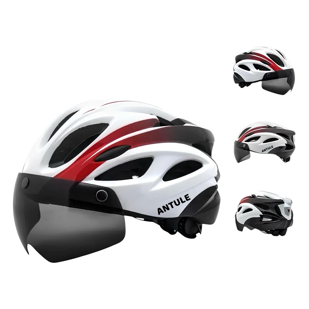 LUBABYCAS - Casco Bicicleta Adulto Con Visera Magnética Blanco RS Antule Lubabycas