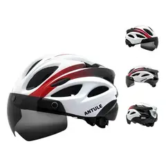 LUBABYCAS - Casco Bicicleta Adulto Con Visera Magnética Blanco RS Antule