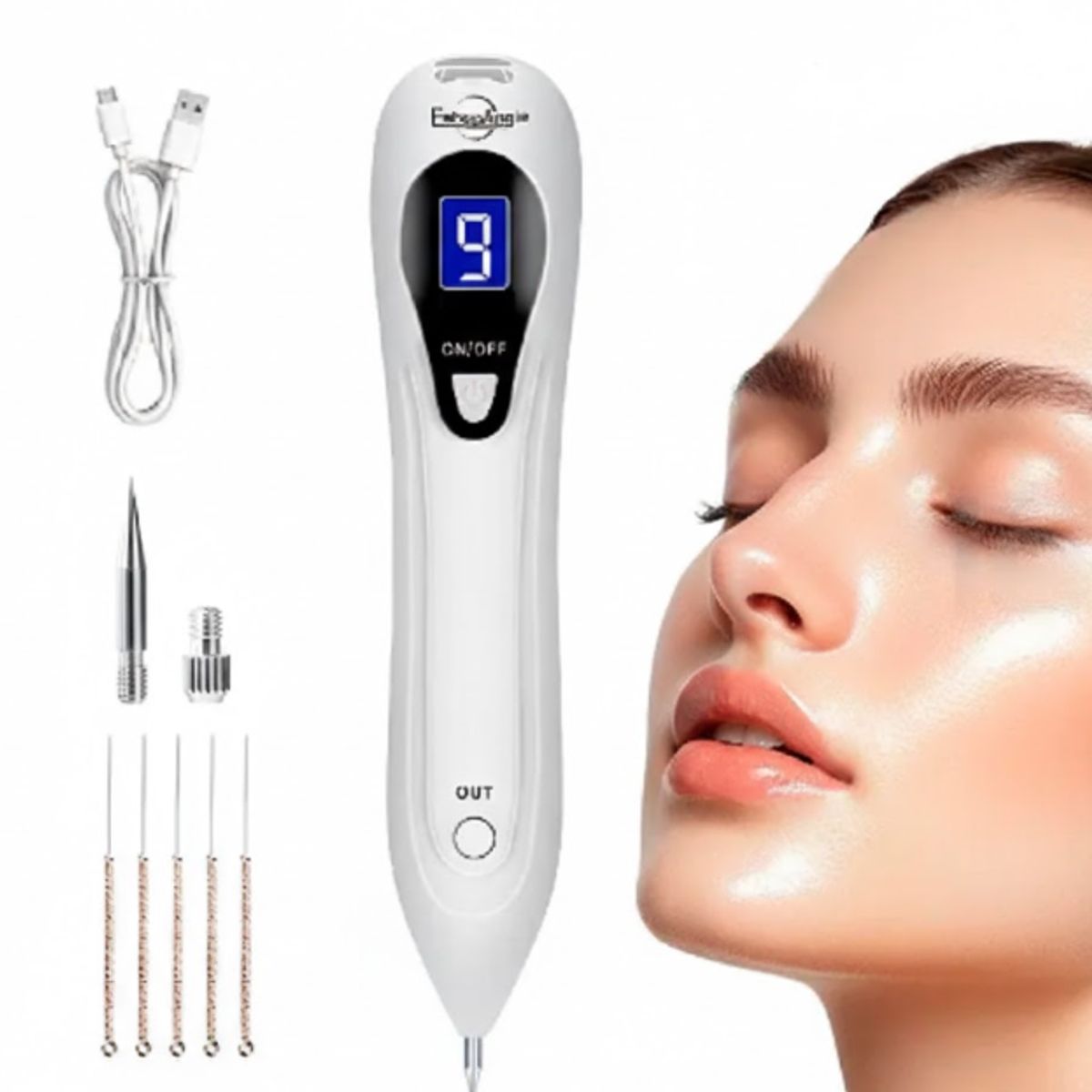 GENERICO - Lapiz Cauterizador Usb 9 Niveles Quita Verrugas Y Lunares