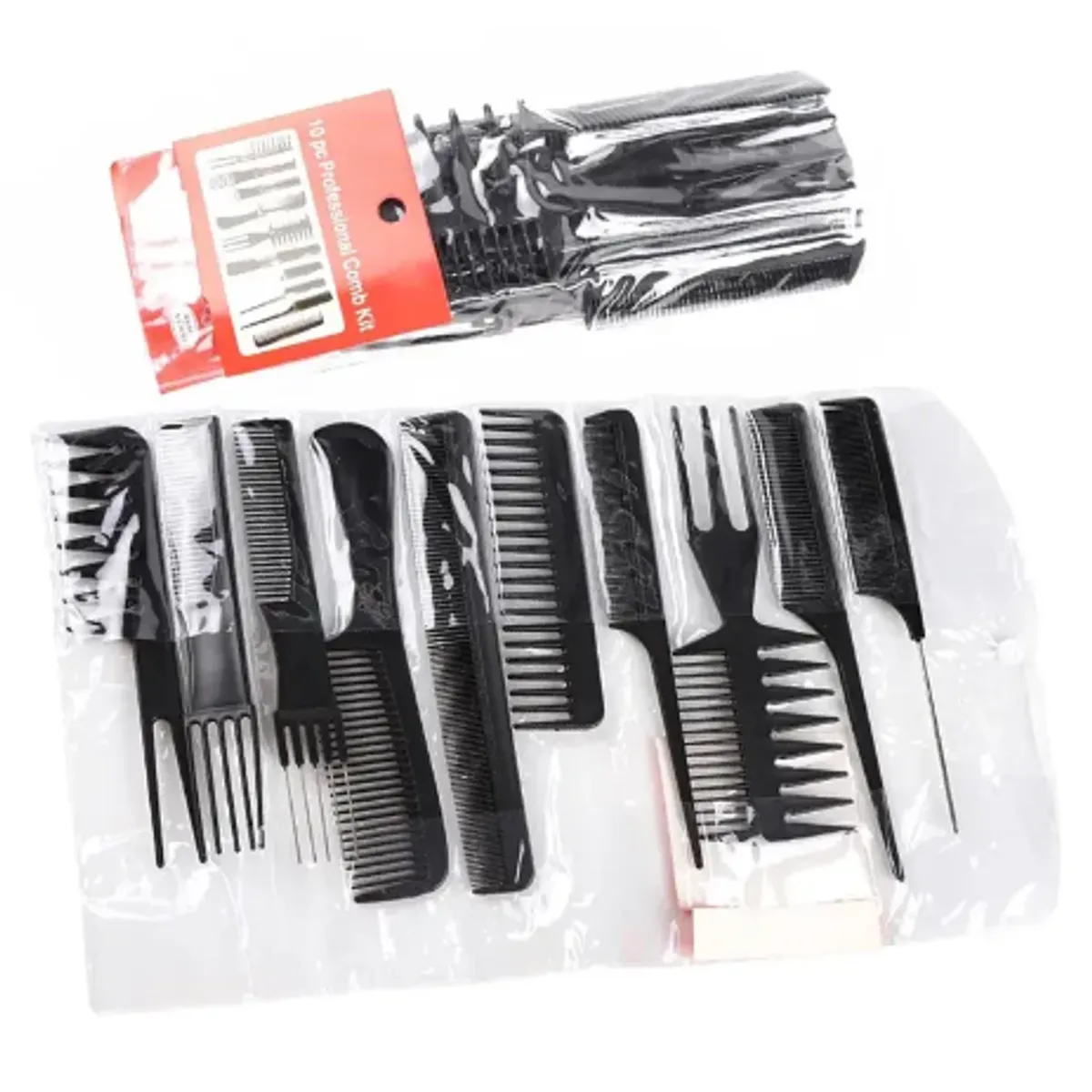 GENERICO - Peine Peluqueria Kit Profesional Barberia Estilista 10 Pzs