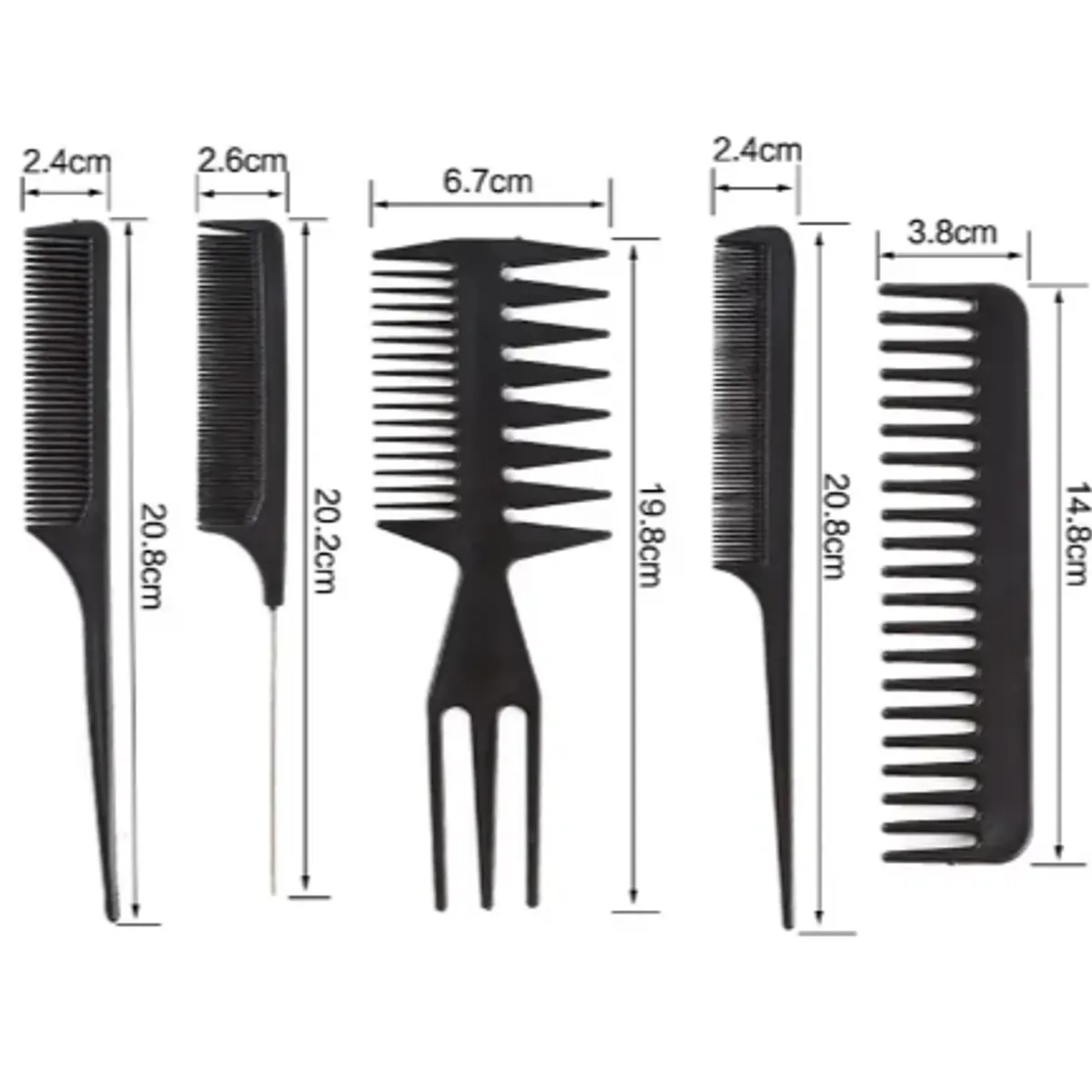 GENERICO - Peine Peluqueria Kit Profesional Barberia Estilista 10 Pzs