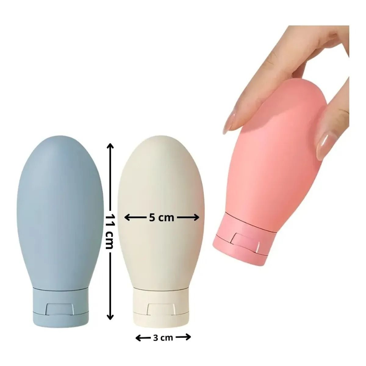 GENERICO - Pack X9 Botellas De Viaje De Silicona Dispensador Viaje 60ml