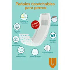 GENERICO - X40 Pañales Perros Pañal Hembra Macho Pañales Gato Xs