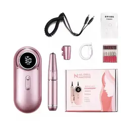 GENERICO - Torno Para Uñas Recargable 30000 Rpm Pantalla Lcd Usb