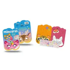 GENERICO - Libro ParaColorear Decora Mascaras Con Stickers