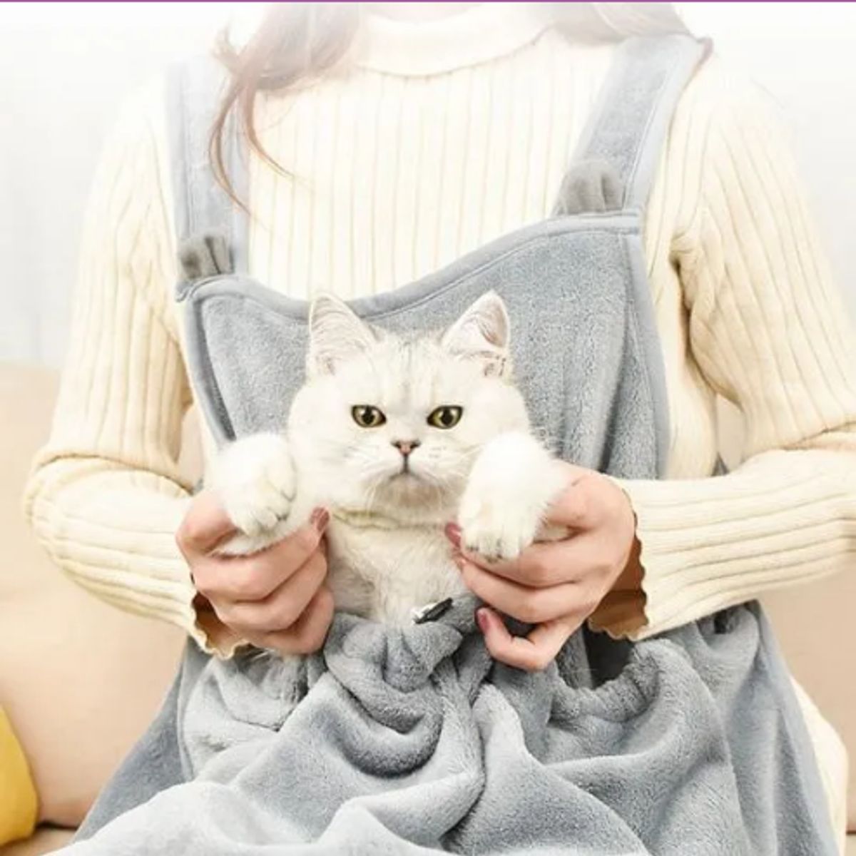 GENERICO - Delantal Para Bolsa Para Llevar Gatos Anti Arañazos