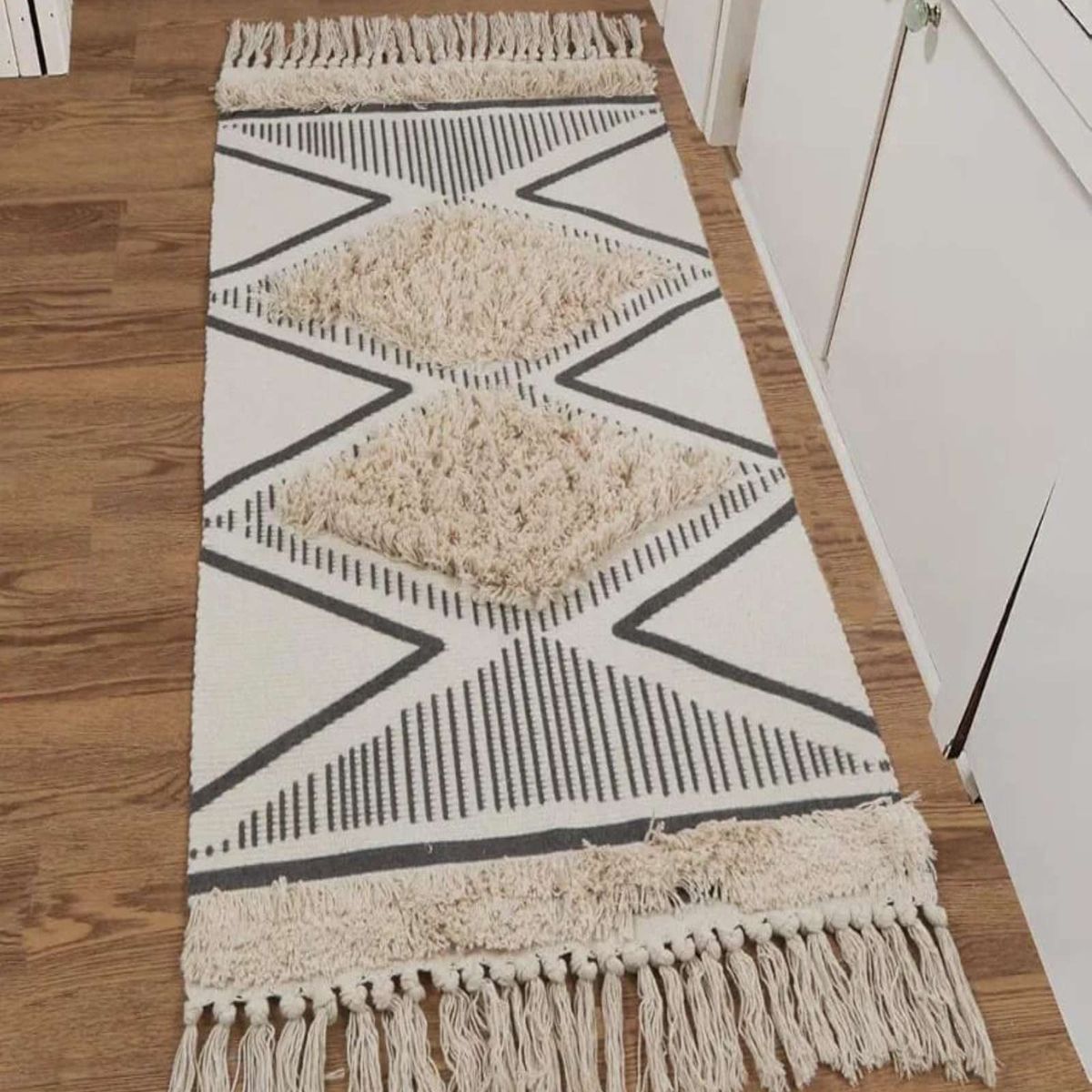 GENERICO - Bajada de Cama de Lino estilo boho  medida 60 cm x 90 cm