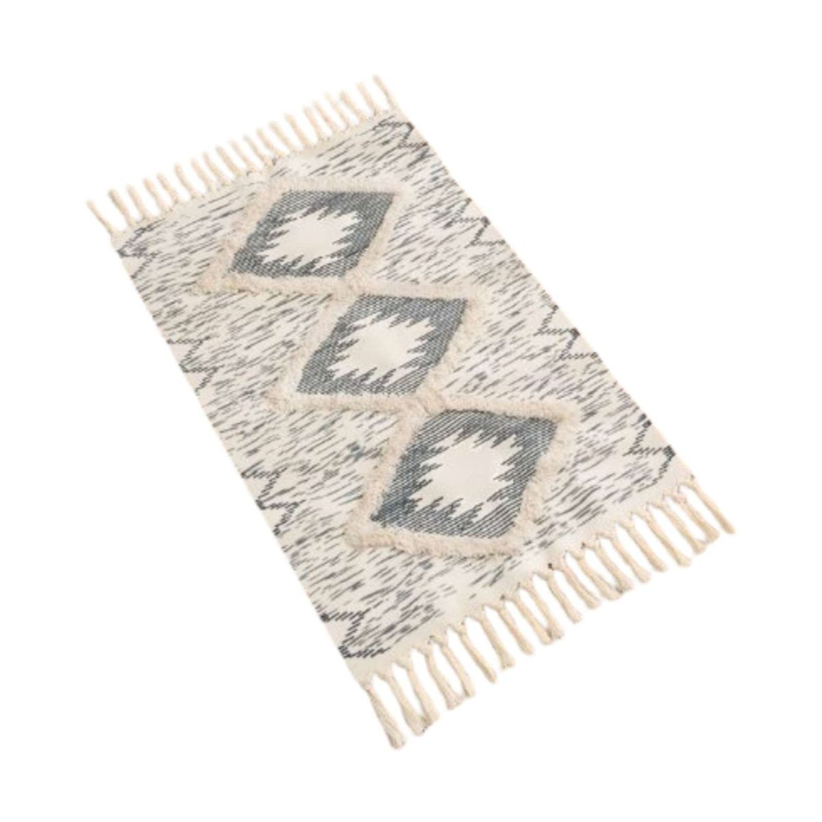 GENERICO - Bajada de Cama de Lino estilo boho  medida 60 cm x 90 cm