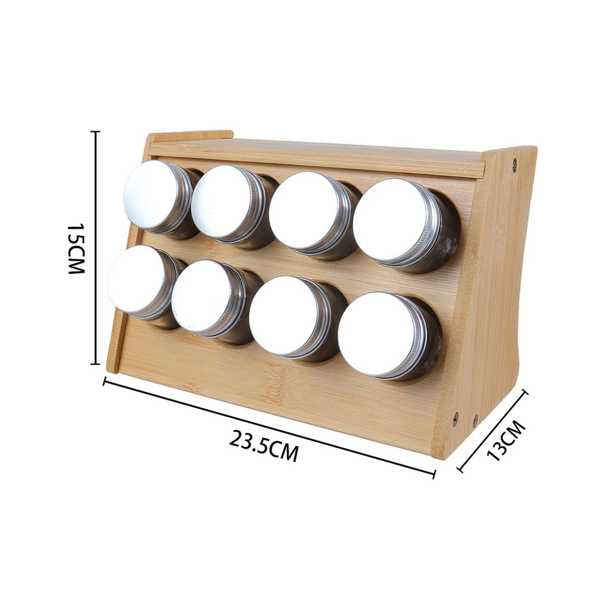 GENERICO - Especiero Madera 8 Frascos Organizador Cocina Compacto