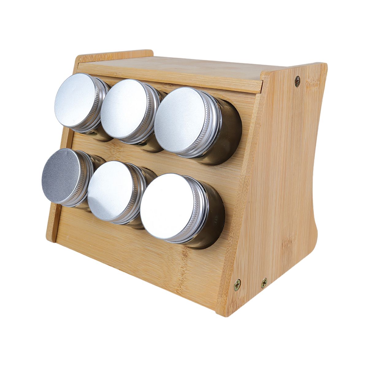 GENERICO - Especiero Madera 6 Frascos Organizador Condimentos Mesa