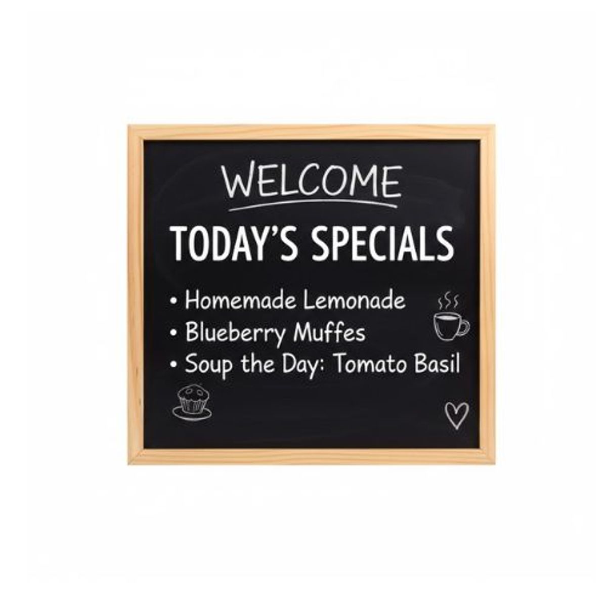 GENERICO - Pizarra Negra con Marco de Madera para Tizas 30x40 cm