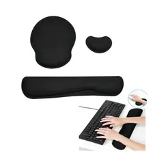 GENERICO - Alfombrilla Ratón Ergonomico Reposamuñecas AntideslizanteColor Negro