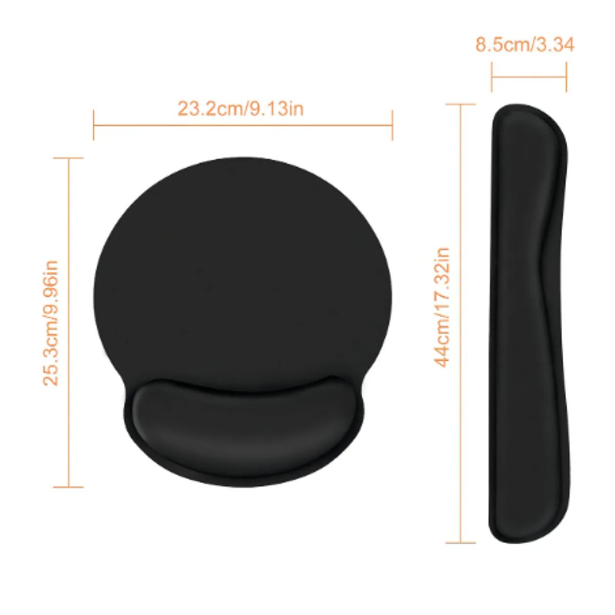 GENERICO - Alfombrilla Ratón Ergonomico Reposamuñecas AntideslizanteColor Negro