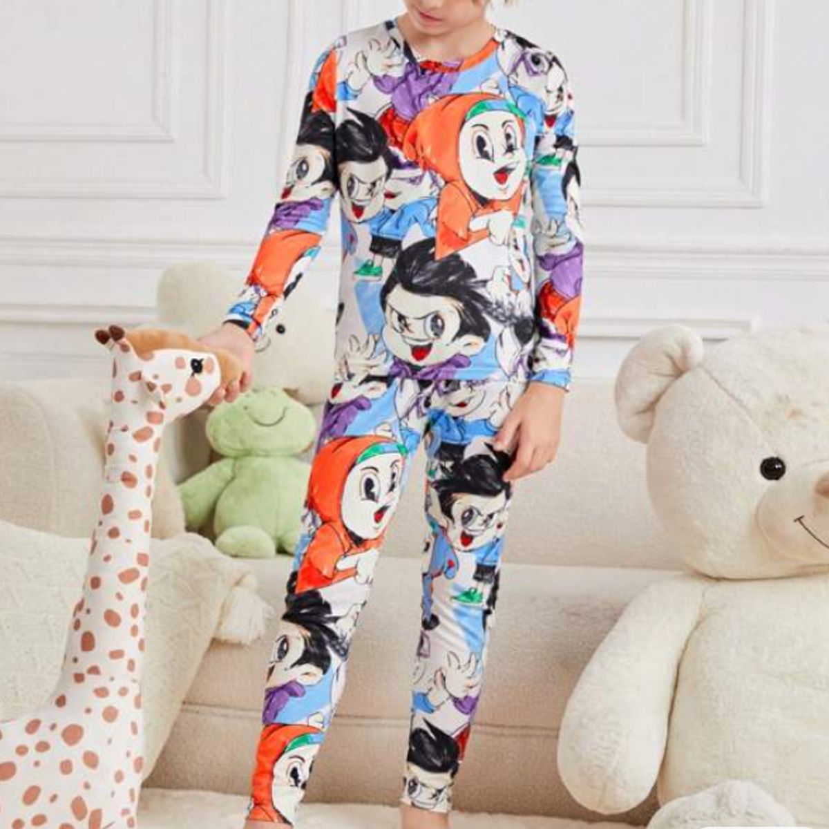 KIRAMA CLOTHING STORE - Pijama Infantil de Dibujos Animados – Set 2 Piezas Multicolor