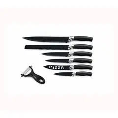 GENERICO - Set de 6 cuchillos de Cocina Color Negro