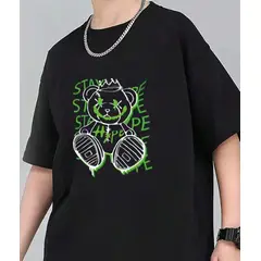 KIRAMA CLOTHING STORE - Camiseta Infantil Stay Hope con oso gráfico - Negra