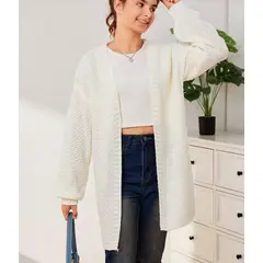 KIRAMA CLOTHING STORE - Cardigan Infantil de Punto con Textura Suave Blanco