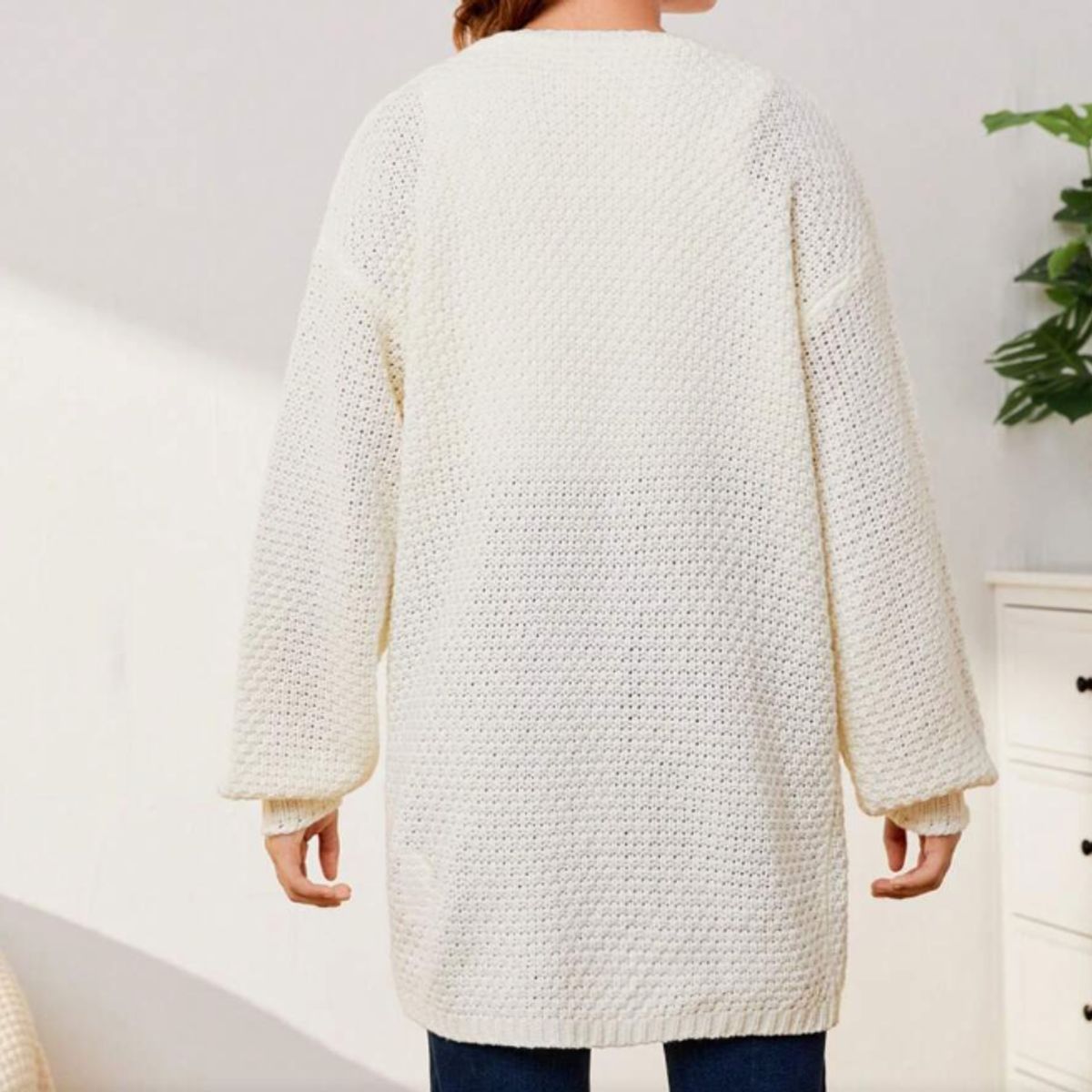 KIRAMA CLOTHING STORE - Cardigan Infantil de Punto con Textura Suave  Blanco