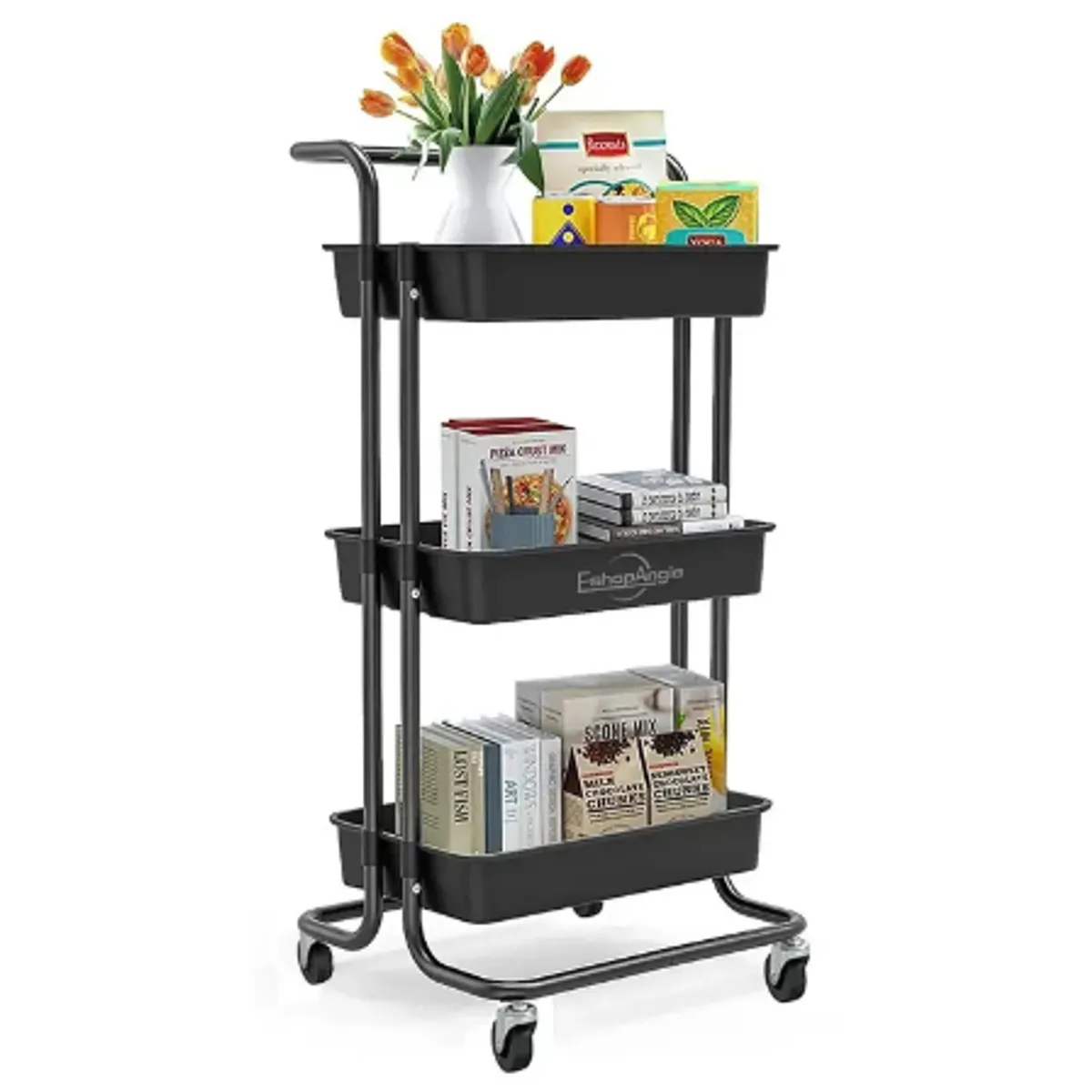 GENERICO - Carrito Organizador 3 Niveles De Plastico Y Estructura Metal
