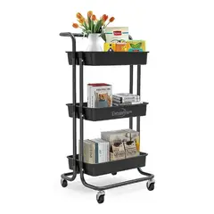 GENERICO - Carrito Organizador 3 Niveles De Plastico Y Estructura Metal
