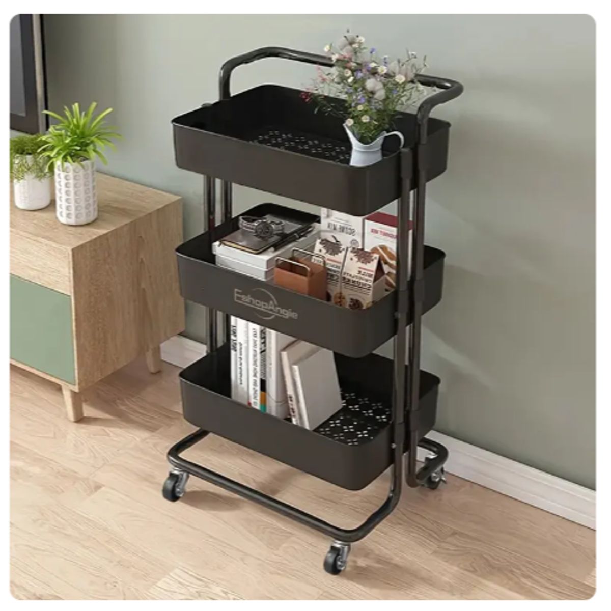 GENERICO - Carrito Organizador 3 Niveles De Plastico Y Estructura Metal