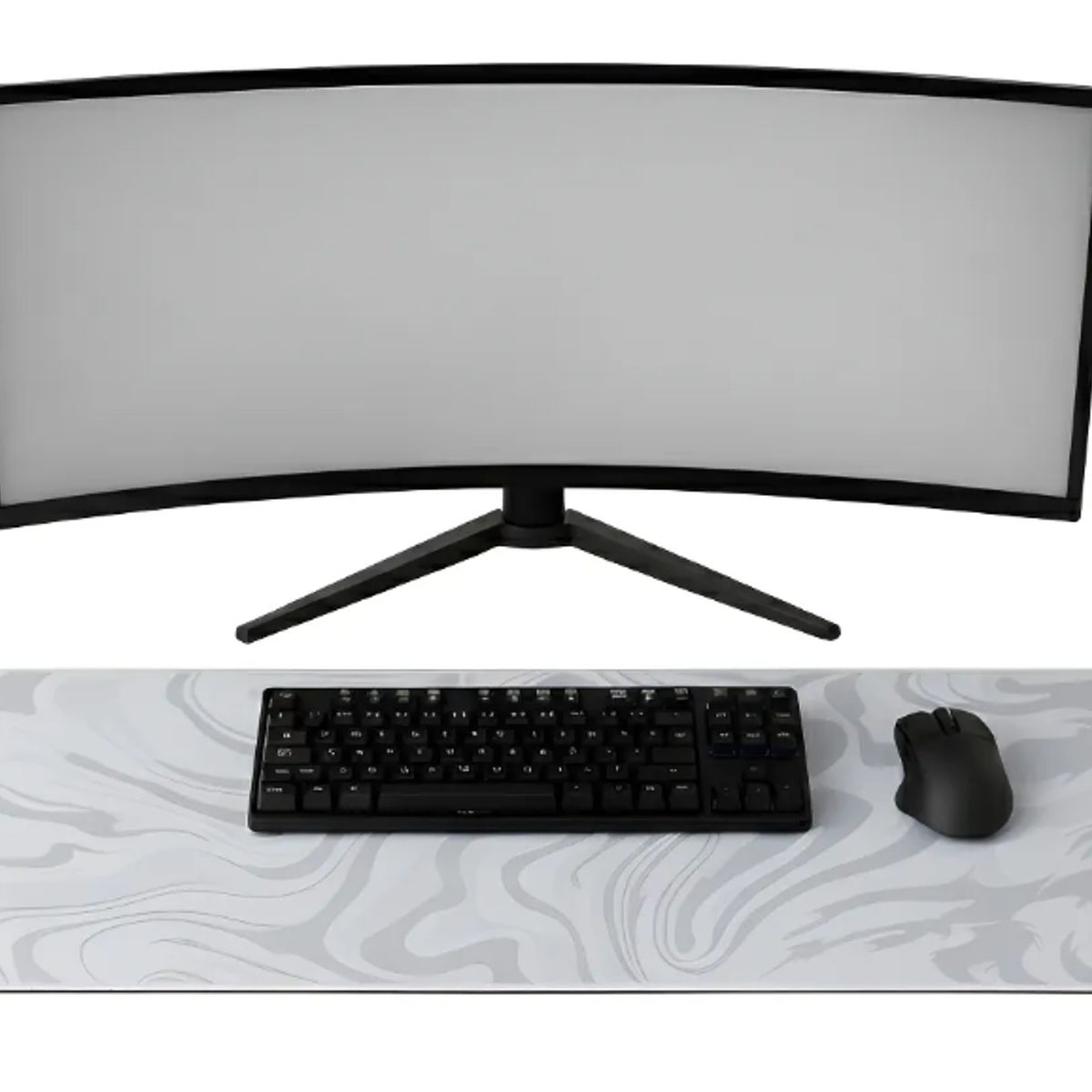 GENERICO - Mousepad Gamer Xl Blanco Negro Gris Y Rosado 800x300mm