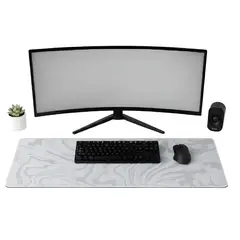 GENERICO - Mousepad Gamer Xl Blanco Negro Gris Y Rosado 800x300mm